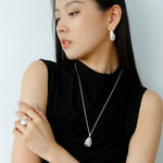 Hilltop Earrings – Silver White Crystal - floysun