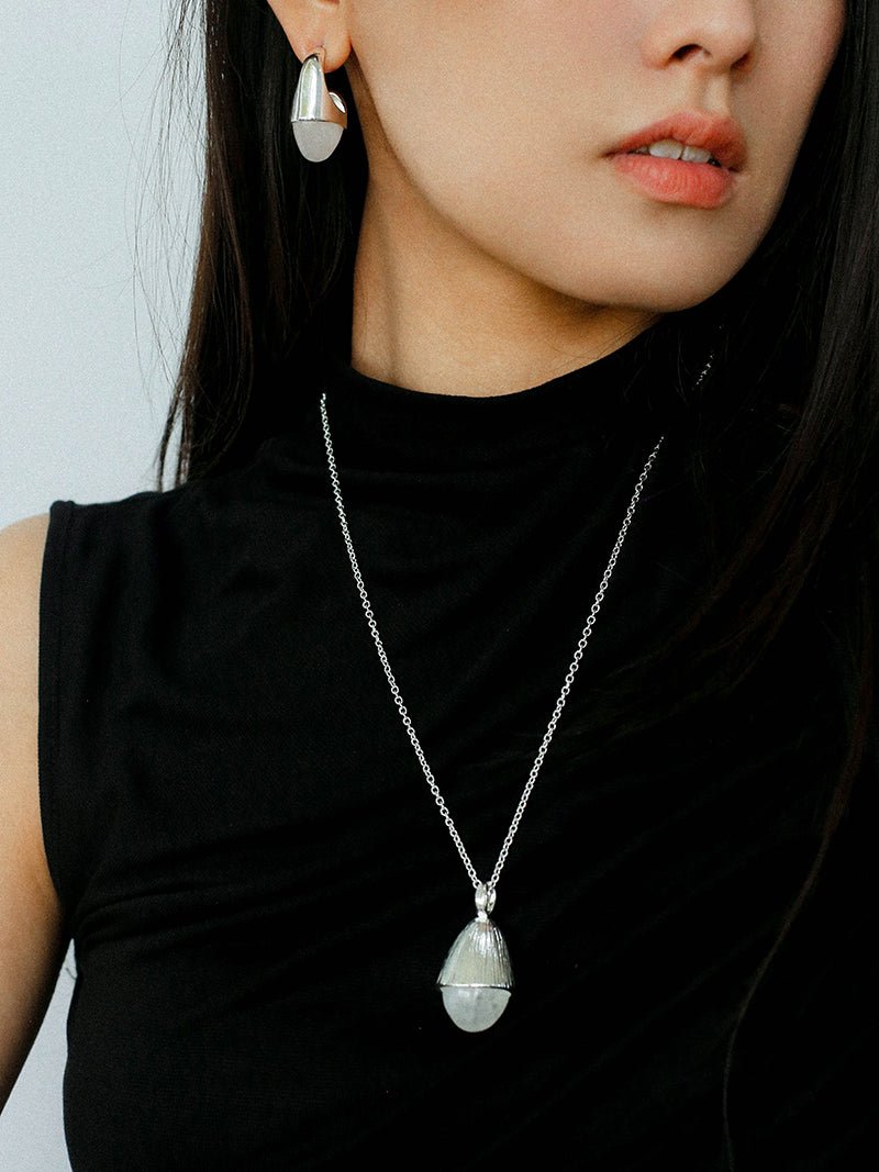 Hilltop Earrings – Silver White Jade - floysun