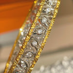 Hollow Leaf Eternal Spring Bangle with Pave Diamonds - floysun