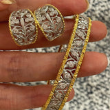 Hollow Leaf Eternal Spring Bangle with Pave Diamonds - floysun