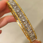Hollow Leaf Eternal Spring Bangle with Pave Diamonds - floysun