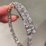 Ice Shine T - Cut Elastic Bracelet – Tower - Cut Diamond Simulant Sparkle - floysun
