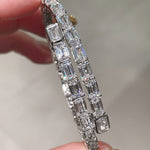 Ice Shine T - Cut Elastic Bracelet – Tower - Cut Diamond Simulant Sparkle - floysun