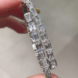 Ice Shine T - Cut Elastic Bracelet – Tower - Cut Diamond Simulant Sparkle - floysun
