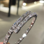 Ice Shine T - Cut Elastic Bracelet – Tower - Cut Diamond Simulant Sparkle - floysun