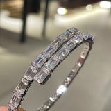Ice Shine T - Cut Elastic Bracelet – Tower - Cut Diamond Simulant Sparkle - floysun