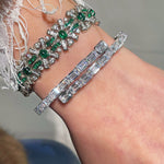 Ice Shine T - Cut Elastic Bracelet – Tower - Cut Diamond Simulant Sparkle - floysun