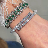 Ice Shine T - Cut Elastic Bracelet – Tower - Cut Diamond Simulant Sparkle - floysun