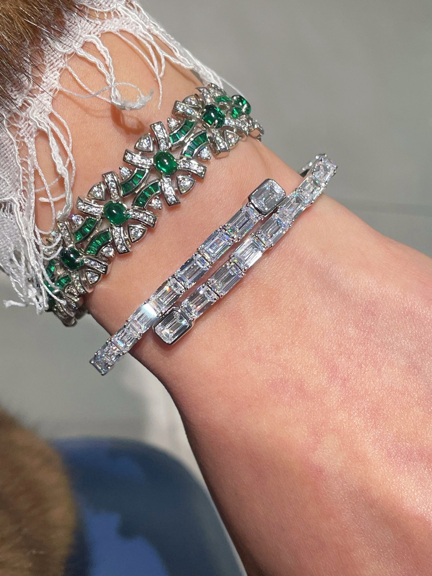 Ice Shine T - Cut Elastic Bracelet – Tower - Cut Diamond Simulant Sparkle - floysun
