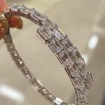 Ice Shine T - Cut Elastic Bracelet – Tower - Cut Diamond Simulant Sparkle - floysun