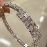Ice Shine T - Cut Elastic Bracelet – Tower - Cut Diamond Simulant Sparkle - floysun