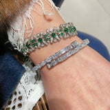 Ice Shine T - Cut Elastic Bracelet – Tower - Cut Diamond Simulant Sparkle - floysun