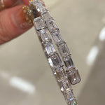 Ice Shine T - Cut Elastic Bracelet – Tower - Cut Diamond Simulant Sparkle - floysun