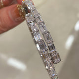 Ice Shine T - Cut Elastic Bracelet – Tower - Cut Diamond Simulant Sparkle - floysun