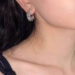 Icy Sparkle Tassel C - Hoop Earrings - floysun