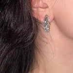 Icy Sparkle Tassel C - Hoop Earrings - floysun