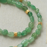 Irregular Aventurine & Gold Lava Bead Necklace - floysun