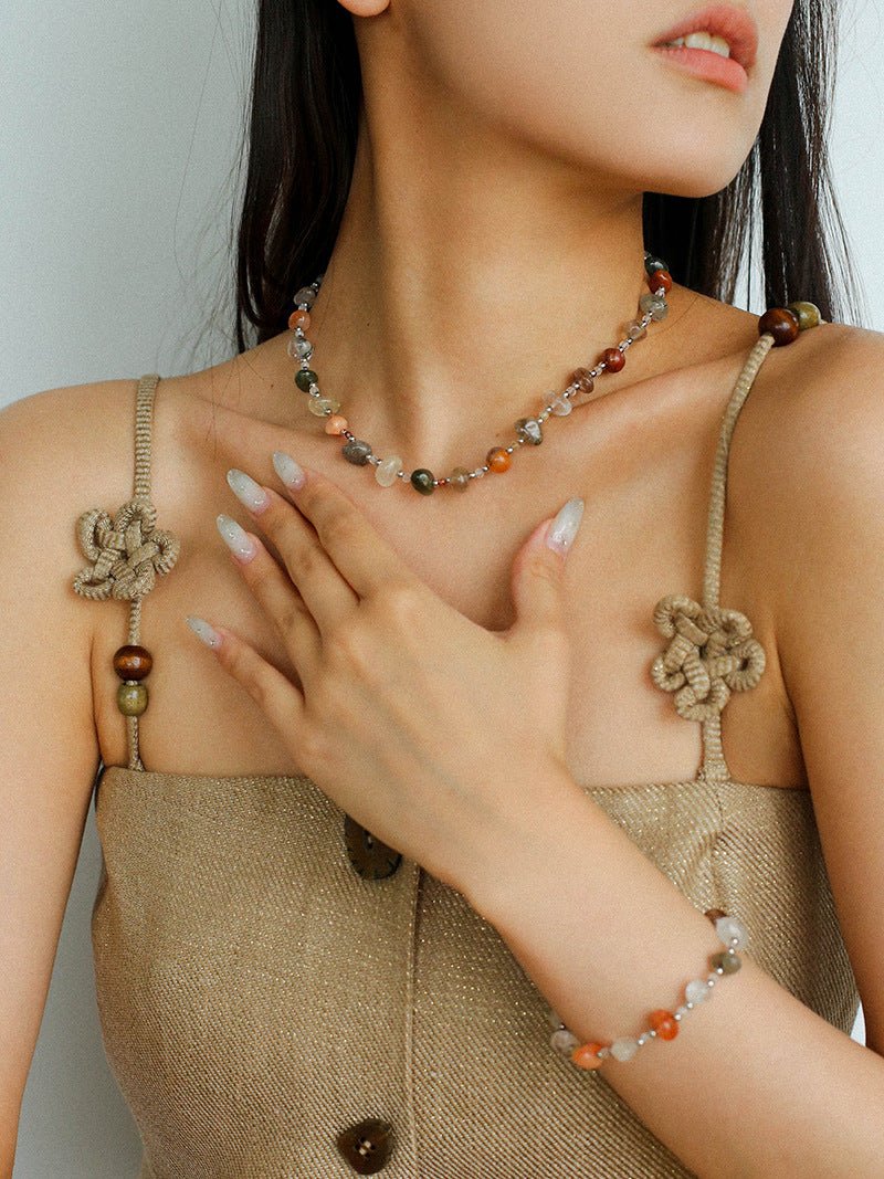 Irregular Colored Crystal Quartz Beaded Bracelet - floysun