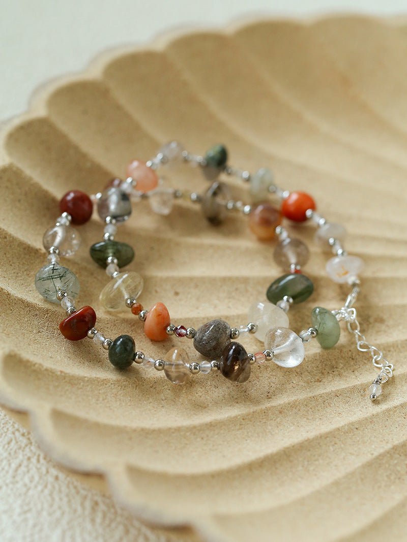 Irregular Colored Crystal Quartz Beaded Bracelet - floysun