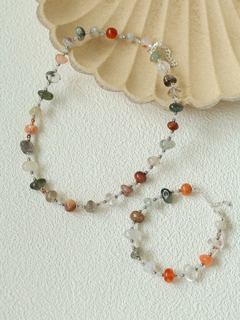 Irregular Colored Crystal Quartz Beaded Bracelet - floysun