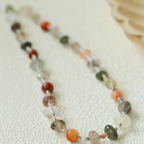 Irregular Colored Crystal Quartz Beaded Necklace - floysun