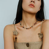 Irregular Colored Crystal Quartz Beaded Necklace - floysun
