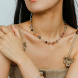 Irregular Colored Crystal Quartz Beaded Necklace - floysun