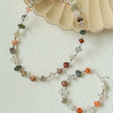 Irregular Colored Crystal Quartz Beaded Necklace - floysun