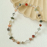 Irregular Colored Crystal Quartz Beaded Necklace - floysun