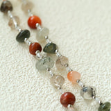 Irregular Colored Crystal Quartz Beaded Necklace - floysun
