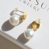 Irregular Lava Matel Baroque Drop Stud Earrings