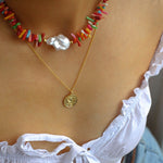 Irregular Multicolor Gemstone Baroque Pearl Necklace - floysun