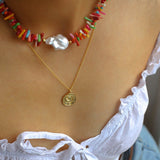 Irregular Multicolor Gemstone Baroque Pearl Necklace - floysun