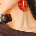 Island Escape Woven Statement Earrings - Single - floysun