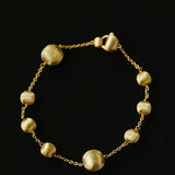 Italian Brushed Gold Bead & Swarovski Crystal Bracelet - floysun