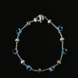 Italian Brushed Gold Bead & Swarovski Crystal Bracelet - floysun