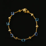 Italian Brushed Gold Bead & Swarovski Crystal Bracelet - floysun