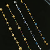 Italian Brushed Gold Bead & Swarovski Crystal Bracelet - floysun