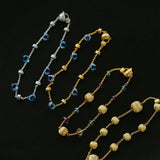Italian Brushed Gold Bead & Swarovski Crystal Bracelet - floysun