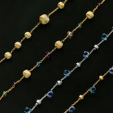 Italian Brushed Gold Bead & Swarovski Crystal Bracelet - floysun