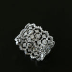 Italian Lace - Inspired 925 Silver Wide Band Ring - Silver - floysun