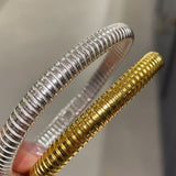 Italian Ribbed Flex Bangle - Silver - floysun