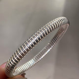 Italian Ribbed Flex Bangle - Silver - floysun