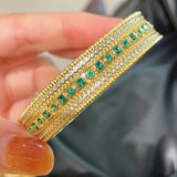 Italian Vintage Emerald Lace Wide Bangle - floysun