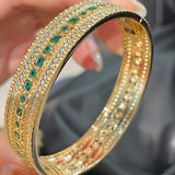 Italian Vintage Emerald Lace Wide Bangle - floysun