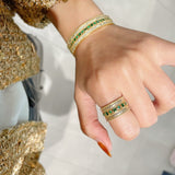 Italian Vintage Emerald Lace Wide Bangle - floysun