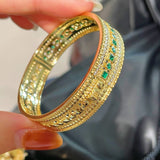Italian Vintage Emerald Lace Wide Bangle - floysun