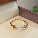 Italian Vintage - Inspired Handcrafted Twisted Open Ring - floysun