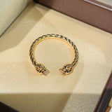 Italian Vintage - Inspired Handcrafted Twisted Open Ring - floysun