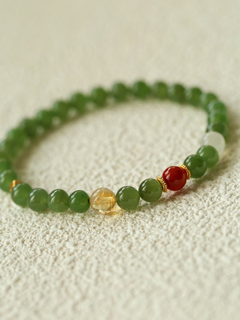 Jade Harmony Bracelet – Wood & Fire Balance - floysun